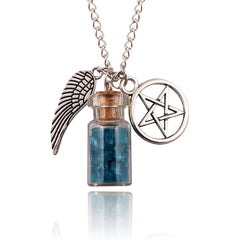 Wishing Salt Bottle Wings Necklace
