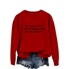 Women's My Tummy Hurts Casual Round Neck Sweatshirt