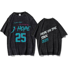 Vintage Kpop ARMY Black Washed Cotton T-Shirt