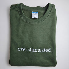Overstimulated Embroidered Crew Neck Sweatshirt