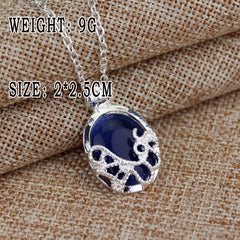 Vampire Oval Stone Pendant Chain Necklace