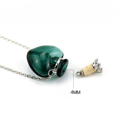 Glazed Perfume Essential Oil Bottle Pendant Necklace