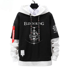 Unisex Trendy Game Color Block Loose Hoodie