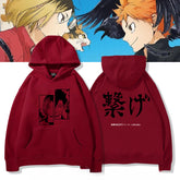 Unisex Anime Graphic Print Pullover Hoodie