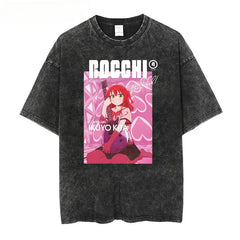 Vintage Anime Washed Short-sleeved T-shirt
