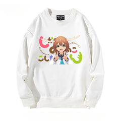 Women's Anime Print Crew Neck Sweatshirt