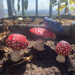 Luminous Red Mushroom Courtyard Decoration