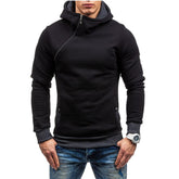 Men's Pullover Diagonal Zipper Hoodie