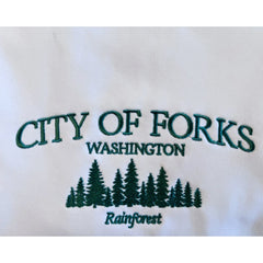 City of Forks Embroidered Crew Neck Sweatshirt