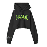 Korean Style Girls Cropped Black Hoodie