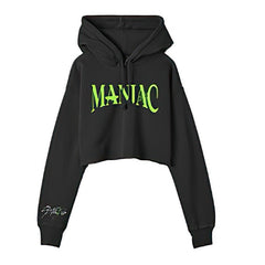 Korean Style Girls Cropped Black Hoodie