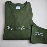 Migraine Brain Embroidered Sweatshirt