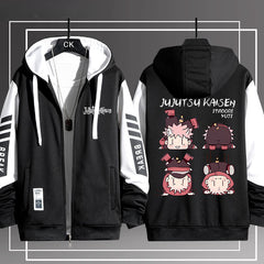 Casual Anime Printed Loose Zipper Hoodie