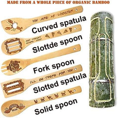 5 Piece Friends Wooden Spoons for Cooking