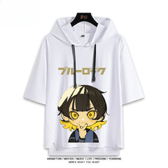 Unisex Anime Cos Short Sleeve Hooded T-Shirt