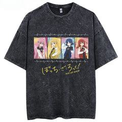 Vintage Anime Washed Short-sleeved T-shirt