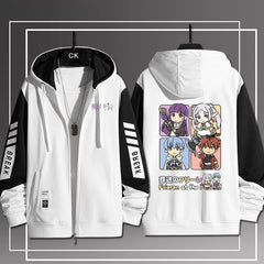Casual Anime Pattern Print Cardigan Hoodie