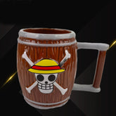 Anime Straw Hat Jolly Roger Barrel Ceramic Coffee Tea 3D Mug