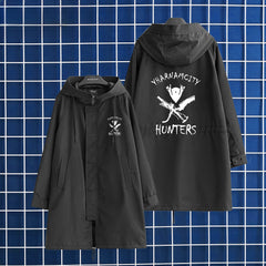 Trendy Game Graphic Print Long Trench Coat