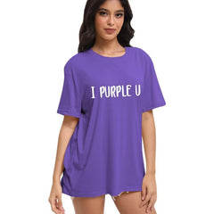 Unisex Kpop I Purple You Letter T-Shirt