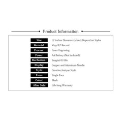 3D Hollowed Out Vinyl Shape Wall Clock