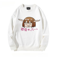 Women's Anime Print Crew Neck Sweatshirt