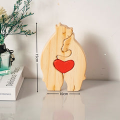 We are One Wooden Bear Puzzle Family Decoration