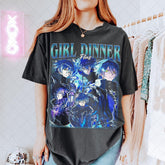 Vintage Girl Dinner Flins Graphic T-Shirt