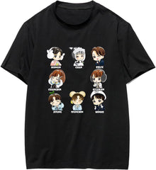 Kpop Bangchan Felix Cartoon Printed T-shirt