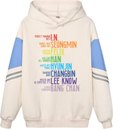 SKZ FAM Lyrics Color Block Pullover Hoodie