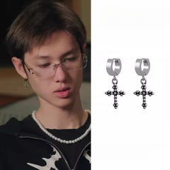 Niche Martin Cross Earrings Titanium Steel