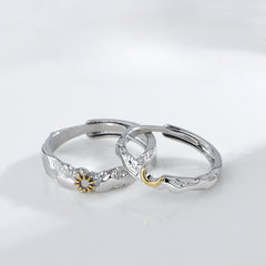 Luxury Sun and Moon Couple Rings