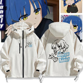 Unisex Anime Print Zipper Hooded Jacket