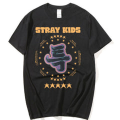 Unisex Kpop Printed Cotton Loose Summer T-shirt
