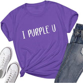 Unisex Kpop I Purple You Letter T-Shirt