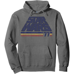 Classic Retro Slanted Logo Striped '77 Pullover Hoodie