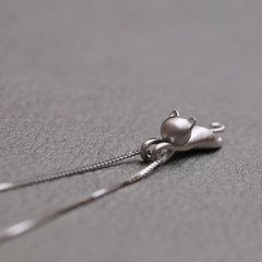 Cute Cat Sterling Silver Necklace