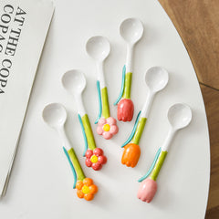 Garden Stirring Tulip & Flower Spoon Set