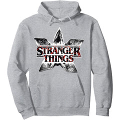 Season 5 Demogorgon Face Retro Logo Pullover Hoodie