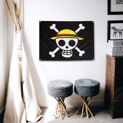5FT*3FT Luffy's Straw Hat Pirate Flag For Halloween Decoration