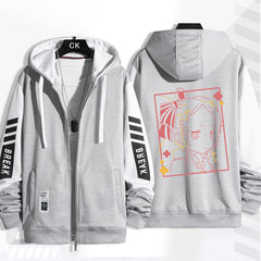 Unisex Anime Pattern Zipper Hoodie