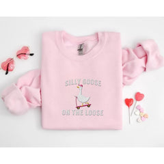 Embroidered Silly Goose Crewneck Sweatshirt