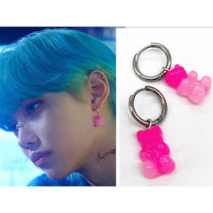 Sweet Pink Gummy Bear Earrings Ear Clip