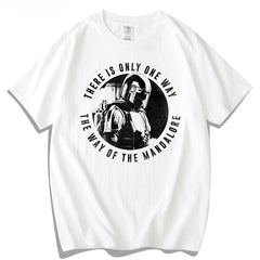 Unisex Mandalorian Graphic Cotton Loose T-Shirt