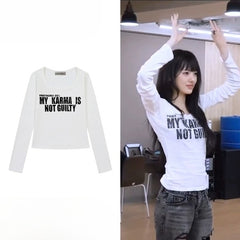 SUI Same Letter-printed Long-sleeved T-shirt