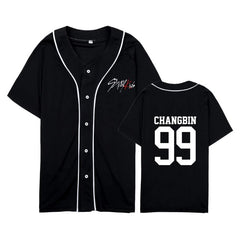 Kpop Logo Loose Baseball Jersey T-shirt