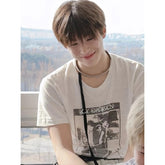 KEONHO Same Retro Cotton Short-sleeved T-shirt