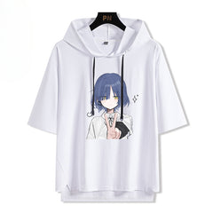 Casual Anime Hooded Short Sleeve T-Shirt