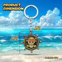 Straw Hat Keychain Premium Gold Finish Luffy Collectible