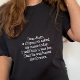 Damon Salvatore Funny Quote A Chipmunk Asked My Name Today T-shirt